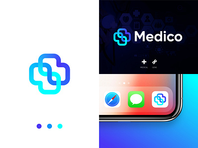 Medical + Gene + Endless Loop abstract app icon brand identity branding connecting gene health healthcare insurance logo logo design logomark loop mark medical modern modern logo startup tech visual identity