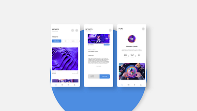 NFT ARTS app app design bitcoin blockchain branding clean crypto cryptocurrency design ethereum graphic design illustration illustrator logo minimal nft ui ux vector web