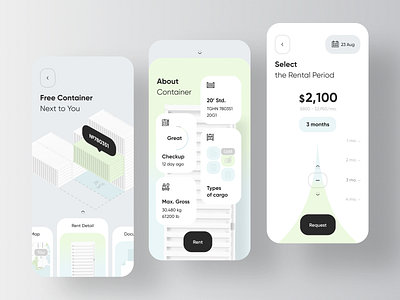 Portable Storage Container - Rental App app cargo company delivery logistic logistics mobile rent rental rondesign shipping shipping box shipping container storage track