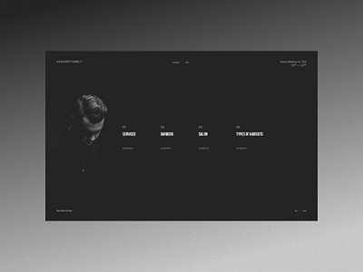 Shaver Family - website for barbershop, Kirov city barber black dark design figma first screen mood photoshop ui webdesign website