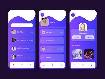 Concept Message App app design icon minimal typography ui