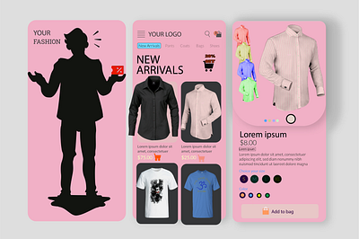 Design a mini menswear store graphic design ui