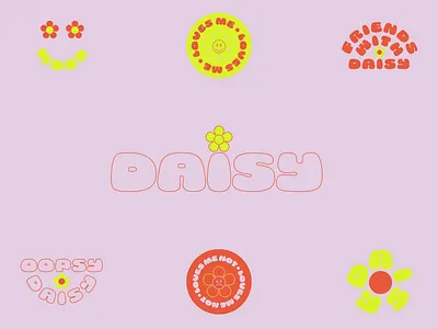 Daisy branding branding daisy flower icon identity logo modern social media typography vintage wordmark