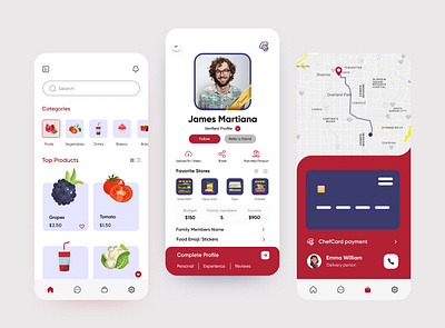 Chef Card App Design app card clean color convrtx design food fruit grocery illustration interface minimal mobile app modern trendy ui uichef uiux unique ux