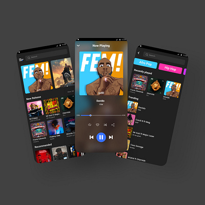 Gbedu Music App Exploration afro clean dark ui figma media mobile modern music music app player playlist song sound