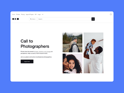 Become a Photographer Landing Page for Noun Project assets design figma landing page noun project photographers photography photos product design ui ui design ux ux design