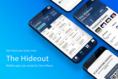 Hideout app branding casestudy design illustration logo mobile typography ux