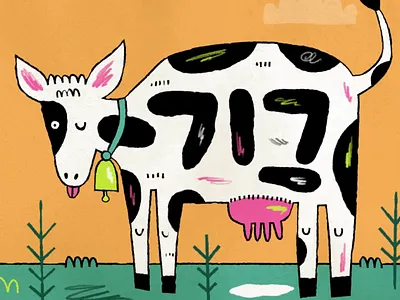 Lancaster Cow animated gif animation gif illustration