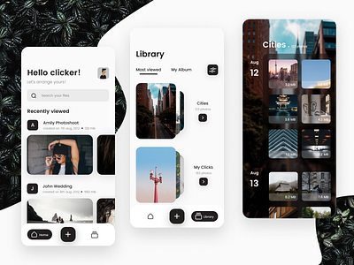 Photo Storage App UI design app black and white cleanui crowwwn design dribbble figma freebie illustration logo minimal neatui photo storage ui ux vector winner