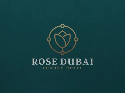 Rose Dubai Luxury Hotel Logo Design awesome brand identity design dubai elegant gold graphic design hotel icon initial initials inspirations letters line art lineart logo design luxury modern hotel rose vector