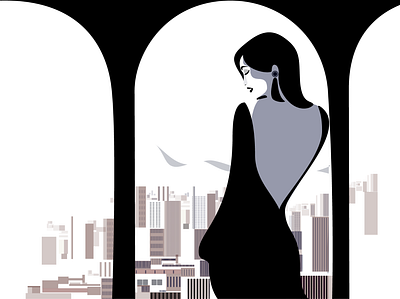 Lady by the window design graphic design illustration vector