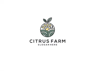 Citrus Farm Logo agriculture art branding citrus citrus farm logo design farm graphic design illustration lineart logo nature neatlineart ui vector