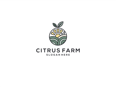 Citrus Farm Logo agriculture art branding citrus citrus farm logo design farm graphic design illustration lineart logo nature neatlineart ui vector