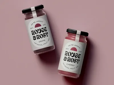 Rouge & Rosy Packaging Design brand branding design food beverage graphic design illustration jam label design logo minimal packaging rose rouge typography