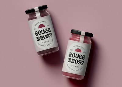 Rouge & Rosy Packaging Design brand branding design food beverage graphic design illustration jam label design logo minimal packaging rose rouge typography