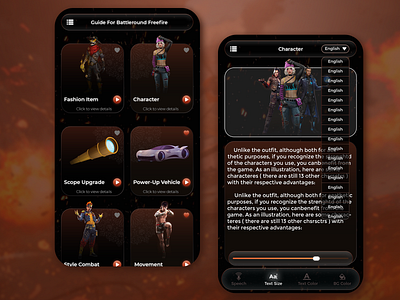 Game Guide UI Design app app ui design creative design design free fire gaming graphic design illustration logo pubg ui ui design ux