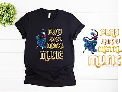T-shirt Design funny t shirt graphic design illustration metal t shirt design play with metal music t shirt t shirt design