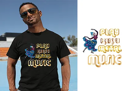 T-shirt design graphic design illustration play with metal music t shirt t t shirt design typography t shirt design