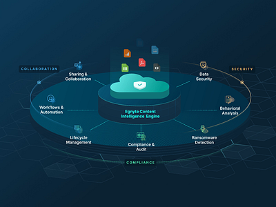 Egnyte - Platform Infographic animation cloud collaboration compliance content data visualization data viz enterprise file sharing infographic landing motion graphics platform security share ui ux visual design web website