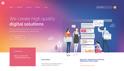 Digital Marketing Website Landing Page app design illustration ui ui design ux vector