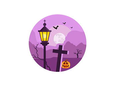 Graveyard 👇 art bats design graphic icon illustration