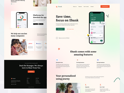 Online Banking Landing Page applandingpage bank banking bankingapp digitalbanking ebanking finance fintech homepage minimal onlinebankin payment ui ux wallet website