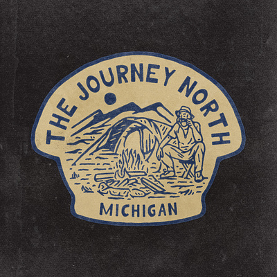 The Journey North angonmangsa badgelogo badges brand branding camp camping coffee design graphicdesign hand drawn illustration lifestyle logo michigan outdoor streetwear tshirt vector vintage