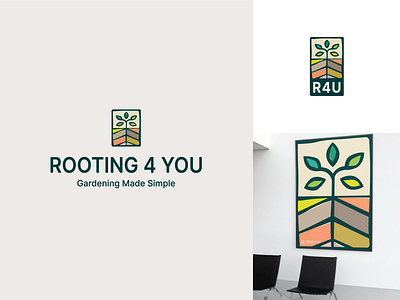 Rooting 4 You Logo abstract artistic box brand brand identity branding designer gardening graphic design green icon iconic brand leaf logo logo logo designer logo mark nature logo planting roots startup