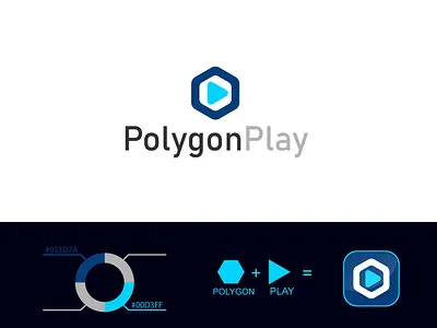 Polygon Play 3d animation branding design graphic design illustration logo logodesign modern modern logo design motion graphics polygonplay simple ui vector