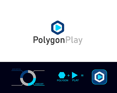 Polygon Play 3d animation branding design graphic design illustration logo logodesign modern modern logo design motion graphics polygonplay simple ui vector