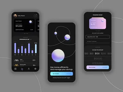 Finance Mobile App Design app banking design finance minimalistic mobile money online savings transfer ui ux