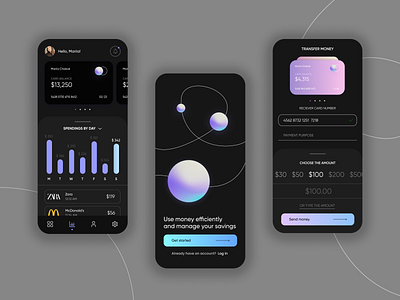 Finance Mobile App Design app banking design finance minimalistic mobile money online savings transfer ui ux