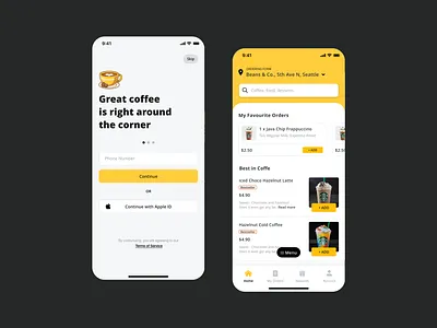 Coffee Ordering App Experience app app concept cafe cafe app coffee coffee app coffee ordering coffee ordering app concept food app starbucks starbucks concept