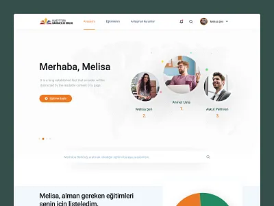 "Kuveyt Türk Akademi" Website Design blue clean design education green landing page leader board orange portal ui ux website