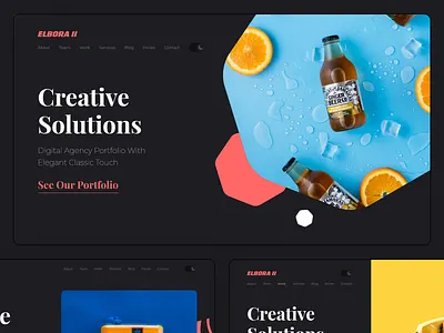 Elbora II — Digital Agency Portfolio Template agency creative design portfolio template ui ui design ui template web design xd