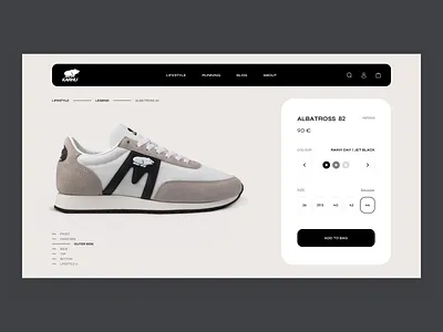 Karhu - Product Page Concept clean design e commerce fashion leisure minimalistic new product shoes shopify sneakers sport style ui ux web