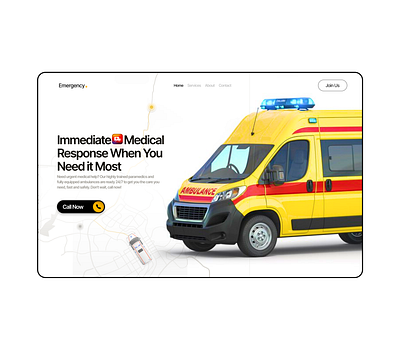 Emergency Service Hero Design Landing Pageant figma hero landing page ui