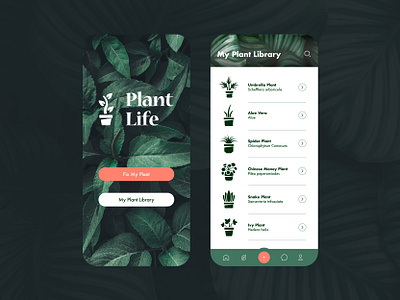 Plant Life App Design app application creative design graphic design iphone layout logo mobile plant plants ui ux vector