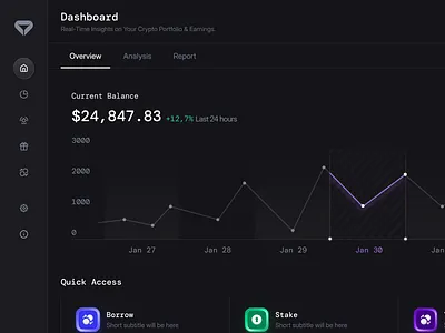 Crypto Trading & Staking SaaS Web App Dashboard | Zoomed in 👀 app design assets btc chart crypto cryptocurrency dark dashboard eth portfolio product design saas staking trading ui uiux web app web app saas crypto web design web3