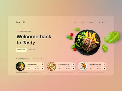 Restaurant Webpage Design Concept restaurant site design ui design web design
