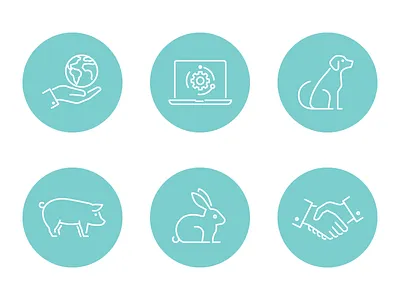 6_Icons adobe illustrator contour dog handshake icon pig rabbit vector