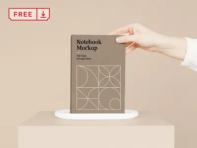 Free Notebook with Hand Mockup book book cover branding cover design download free freebie identity logo mockup mockups notebook psd template typography