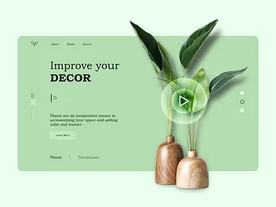 Plants Landing Page Design landing page plants site design ui design web design