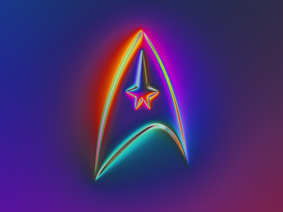 Star Trek logo x Naumorphism abstract art brand branding chrome chrome type colors design filter forge generative glow illustration logo neon rebrand rebranding star trek