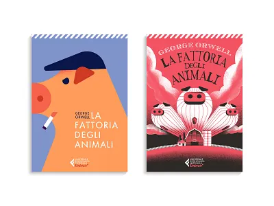 Animal Farm - Book Cover animal farm book book cover book illustration cover illustration daniele simonelli dsgn illustration pig texture vector