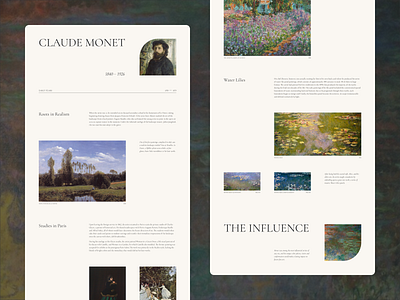 Claude Monet Longread Landing article landing longread ui webdesign