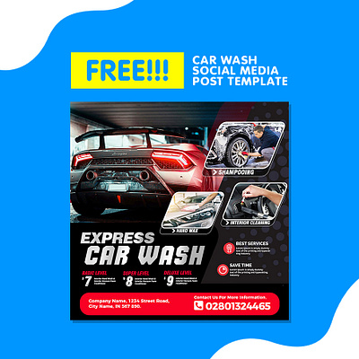 Free Download Car Wash Promotion Instagram Post Feed Template