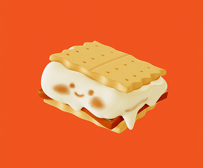 smores 3d 3d art adorable cute dessert food marshmallow nomad smores