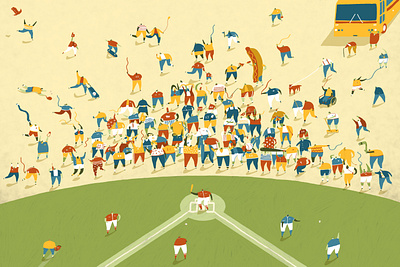 Baseball is Back - For NYT baseball baseball field character covid crowd dalesbits events field fun humour illustration new york new york giants new york times ny nyt people sports yankees