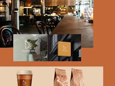 Sunnyside cafe logo design mockup brand design branding cafe design graphic design logo logo design mockup modern retro ui ux vector vintage